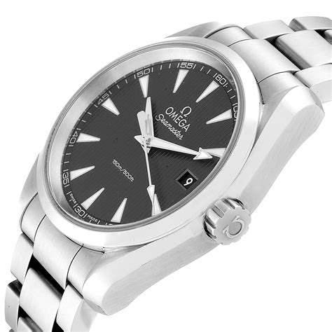 omega seamaster aqua terra grey dial men's 23110396006001|Seamaster Aqua Terra 150M 38.5 mm, steel on steel .